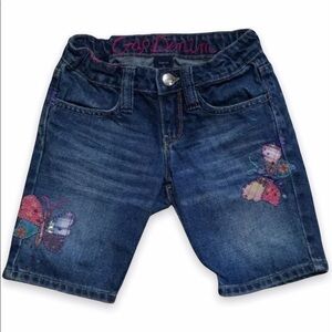 GAP Woodstock Butterfly Denim Bermuda Shorts‎ Girls 6